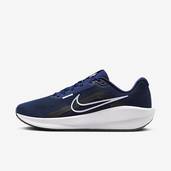 Nike slip ons blue discount